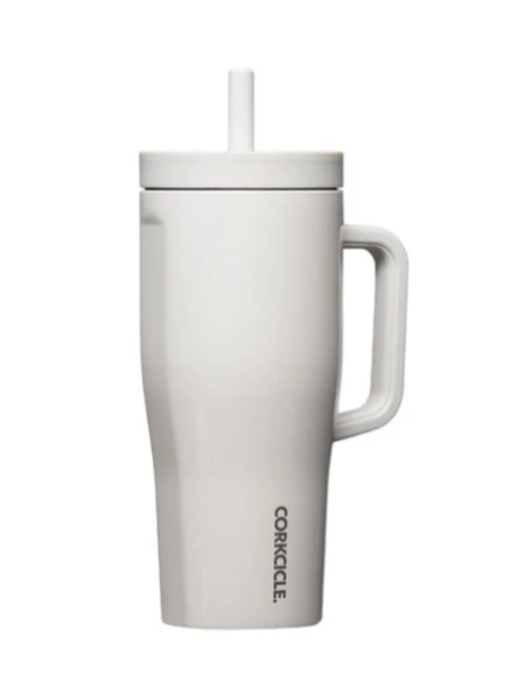 Corkcicle Gloss Oat Milk Travel Tumbler Handle & Straw - White Cruiser 22 Ounce